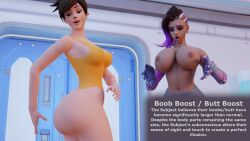 3d altered_perception ass breasts brown_hair caption female_only femsub gloves huge_ass huge_breasts hypnotic_accessory large_ass large_breasts microchip multiple_girls nipples nude open_clothes open_mouth overwatch sombra_(overwatch) spllcstr tech_control text topless tracer rating:Explicit score:25 user:Spllcstr
