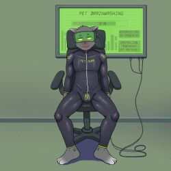 bodysuit cat_boy crossed_eyes dazed drool empty_eyes furry happy_trance hoodie hypno_neet latex looking_at_viewer male_only malesub open_mouth original pet_play progress_indicator shrunken_irises sitting solo tech_control text uniform visor rating:Questionable score:46 user:Hypnorgasm