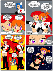 blue_hair boots breasts comic cosplay dialogue empty_eyes enemy_conversion femdom femsub happy_trance james jessie jimryu large_breasts long_hair misty nintendo pokeball pokemon pokemon_(anime) red_hair short_hair team_rocket text thigh_boots thighhighs rating:Questionable score:65 user:hypno