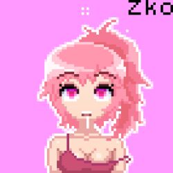animated animated_gif bare_shoulders breasts cleavage crystal_(zko) dazed drool expressionless female_only femsub large_breasts open_mouth original pixel_art ponytail short_hair tank_top zko rating:Safe score:233 user:Zko