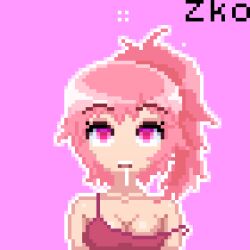 animated animated_gif bare_shoulders breasts cleavage crystal_(zko) dazed drool expressionless female_only femsub large_breasts open_mouth original pixel_art ponytail short_hair tank_top zko rating:Safe score:237 user:Zko