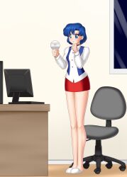 blue_eyes blue_hair bluebullpen breasts sailor_mercury sailor_moon_(series) short_hair skirt story unaware rating:Safe score:56 user:daveyboysmith9