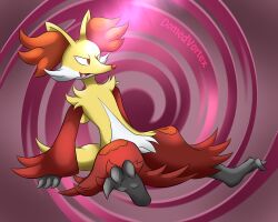  androgynous crossed_eyes delphox domedvortex feet furry happy_trance hypnotic_light nintendo open_mouth pokemon pokemon_(creature)  rating:safe score: user:domedvortex