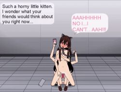 animated animated_gif black_hair blush bottomless bra breasts brown_hair cat_ears cat_girl dildo empty_eyes femsub finger_snap heart heart_eyes humor hypnomaid20 hypnomaid20_(manipper) hypnotic_app kisekae long_hair looking_at_viewer maid male_pov maledom nude original penis pov pov_dom pussy resisting sex sex_toy sleepy symbol_in_eyes tech_control text topless underwear rating:Explicit score:41 user:Hypnomaid20