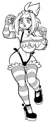  bimbofication blackshirtboy female_only femsub heart_eyes large_breasts monochrome nintendo nipples pokemon roxie_(pokemon)  rating:explicit score: user:da_janitor2