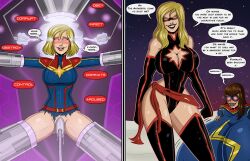 blonde_hair blush breast_expansion breasts brown_hair captain_marvel carol_danvers cleavage corruption drool female_only femsub glowing glowing_eyes happy_trance huge_breasts hyper_breasts kamala_khan large_breasts long_hair marvel_comics ms._marvel polmanning sex_machine short_hair super_hero tech_control text the_avengers torn_clothes transformation western rating:Questionable score:247 user:PolManning