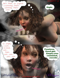 3d absurdres ahegao bent_over brain_drain brown_hair christmas comic drool eye_roll femsub lingerie magic maledom mistralonyx necklace nipples open_mouth orgasm original poser sex text thought_bubble topless underwear vvrayven rating:Questionable score:41 user:VVrayven