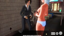 3d blue_eyes blue_hair breasts brown_hair business_suit comic crown dialogue femsub glasses hitori hypnotic_accessory jewelry large_breasts original panties remote_control school_uniform short_hair tech_control text topless underwear undressing rating:Explicit score:5 user:ihaveacuteturtle