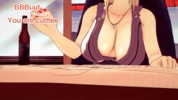 aware beer breasts cleavage clothed dialogue dogdog drinking drunk english_text female_only naruto_(series) solo text tsunade rating:Questionable score:1 user:Bootyhunter69