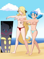 absurdres barefoot beach blonde_hair blue_hair breasts cynthia empty_eyes expressionless feet female_only femsub hair_covering_one_eye jimryu kris large_breasts long_hair malamar marina_(pokemon) multiple_girls multiple_subs nintendo pokemon pokemon_(anime) pokemon_(creature) pokemon_diamond_pearl_and_platinum topless zombie_walk rating:Questionable score:105 user:Kaa&Pendulumfan