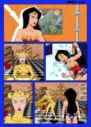 animal_ears black_hair blue_eyes cheetah cleavage clothed comic dc_comics female_only femdom femsub green_eyes high_heels locofuria long_hair super_hero tail text tongue tongue_out wonder_woman rating:Safe score:28 user:Systemfailure99