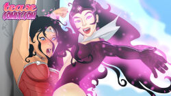 black_hair blush breasts dc_comics dr_gasper female_only femdom femsub glowing glowing_eyes large_breasts long_hair magic open_mouth star_sapphire super_hero wonder_woman rating:Questionable score:20 user:TheGoodShank