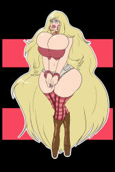 bimboannon bimbofication black_background blonde_hair blue_eyes boots bow_tie bracelet breasts choker earrings eyeshadow femsub happy_trance high_heels huge_ass huge_breasts jewelry knee-high_boots large_lips lipstick long_nails makeup melissa_shield midriff my_hero_academia nail_polish red_lipstick short_shorts shorts simple_background smile thighhighs thighs torn_clothes very_long_hair rating:Questionable score:17 user:butterball