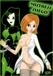ann_possible black_hair bodysuit bondage breasts cameltoe comic disney doctor erect_nipples female_only femdom femsub green_eyes green_hair kim_possible_(series) milf multicolored_hair panties red_hair shadako26 shego short_hair tentacles text thighhighs topless underwear undressing western rating:Explicit score:49 user:hypno