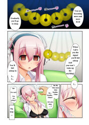bikini_top blush breasts coin comic empty_eyes femsub hard_translated large_breasts long_hair nitroplus open_clothes pink_hair right_to_left sleep_command sleeping super_sonico text translated rating:Explicit score:92 user:AliquidHypno