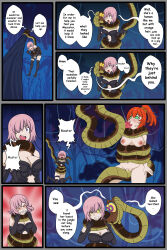 armor bestiality bottomless breasts coils comic disney fate/grand_order fate_(series) fellatio gudako hair_covering_one_eye hypnotic_eyes jaisen_rei kaa kaa_eyes mashu_kyrielight non-human_penis nude oral orange_hair penis pink_eyes pink_hair pussy short_hair snake tail text the_jungle_book topless rating:Explicit score:49 user:RCTDELTA20