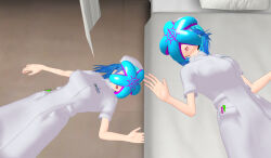 3d 3d_custom_girl bed blue_hair femsub happy_trance lying multiple_girls nurse original parasite rating:Questionable score:10 user:Sleepyhead97