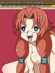 dog_pose empty_eyes feet female_only femdom femsub foot_licking footjob idpet nude pet_play red_hair ries_argent scherazard_harvey squatting text the_legend_of_heroes trigger yuri rating:Explicit score:7 user:IDPet