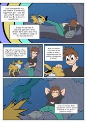 androgynous androgynous_dom backpack brown_hair clothed comic dialogue feger23 jolteon male_only malesub nintendo original pokemon pokemon_(creature) short_hair size_difference text rating:Safe score:21 user:Hypnorgasm