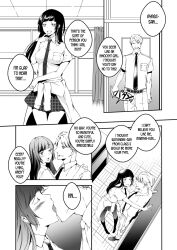 black_hair comic hard_translated kissing long_hair marialite monochrome school_uniform tagme text translated rating:Questionable score:20 user:L12@