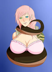absurdres blush bra breasts cleavage coils disney femsub final_fantasy final_fantasy_xiii happy_trance kaa kaa_eyes large_breasts lightning_farron long_hair oo_sebastian_oo open_clothes open_mouth pink_hair snake the_jungle_book underwear rating:Questionable score:131 user:Roxa