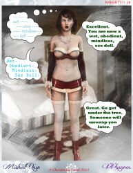 3d absurdres blue_eyes boots breasts christmas comic erect_nipples expressionless femsub fishnets lingerie magic maledom mistralonyx necklace nipples original poser standing standing_at_attention text thighhighs thought_bubble underwear vvrayven rating:Questionable score:24 user:VVrayven