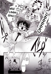 anal black_hair blonde_hair breasts comic cum drool greyscale heterosexual humiliation hypnotized_hypnotist large_breasts marisa_kirisame pussy reimu_hakurei right_to_left sex smile tears text touhou witch rating:Explicit score:10 user:ccbb