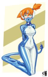  dragonair female_only femsub green_eyes latex misty nintendo open_mouth orange_hair pokemon pokemon_red_green_blue_and_yellow rosvo spiral_eyes  rating:questionable score: user:zzzzzulu