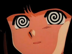 brown_hair femsub happy_trance ivatent_(manipper) manip nabiki_tendo ranma_1/2 screenshot short_hair smile spiral_eyes symbol_in_eyes rating:questionable score: user:daveyboysmith9