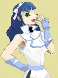 bare_shoulders blue_hair empty_eyes female_only femsub gloves green_eyes happy_trance kami_umino laughing nikunouchi open_mouth ribbon society_of_light uniform yu-gi-oh! yu-gi-oh!_gx rating:safe score: user:darkbolt