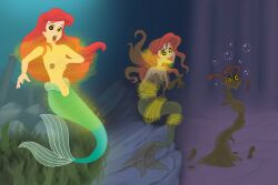 ariel before_and_after bottomless breasts disney female_only femsub fish_girl happy_trance humor magic mermaid nude princess red_hair ring_eyes ryan_rabbat solo the_little_mermaid topless transformation rating:Explicit score:9 user:mariosonicfan