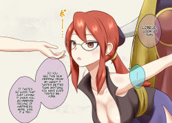 bondage breasts brown_eyes cleavage dialogue drool female_only femsub glasses hard_translated large_breasts lorelei na_shacho nintendo pokemon pokemon_(creature) pokemon_firered_and_leafgreen red_hair text translated rating:Questionable score:34 user:Zyfire