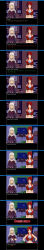 3d absurdres breasts brown_hair chelsea_(mc_trap_town) custom_maid_3d_2 empty_eyes hypnotia_(mc_trap_town) kamen_writer_mc large_breasts long_hair red_hair rina_(mc_trap_town) symbol_in_eyes text topless white_hair rating:Explicit score:5 user:Salinus