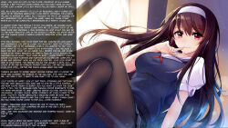 bison_cangshu breasts brown_hair caption caption_only crossed_legs female_only femdom finger_to_mouth hair_band large_breasts long_hair looking_at_viewer male_pov manip miniskirt orgasm_command pantyhose pov pov_sub red_eyes saenai_heroine_no_sodatekata school_uniform sitting skirt smile sweater ta75_(manipper) text utaha_kasumigaoka rating:Safe score:303 user:TA75