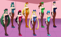 blonde_hair blue_hair brown_hair bunny_ears bunnysuit dlobo777 empty_eyes femsub green_hair happy_trance large_breasts long_hair multiple_girls multiple_subs sailor_jupiter sailor_mars sailor_mercury sailor_moon sailor_moon_(series) sailor_neptune sailor_pluto sailor_uranus sailor_venus short_hair tail rating:Questionable score:11 user:Proyecto38