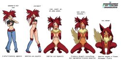 alternate_form animal_ears bottomless breasts comic empty_eyes femsub flannery flareon furry happy_trance idpet nintendo nude pet_play pokemon pokemon_ruby_sapphire_and_emerald pussy red_eyes red_hair spiral_eyes symbol_in_eyes tail text topless transformation rating:Explicit score:44 user:IDPet