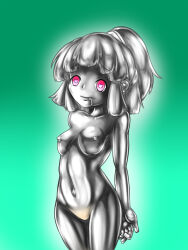 aogane arle bottomless breasts female_only femsub liquid_metal long_hair nude ponytail puyo_puyo solo standing standing_at_attention tagme topless rating:Explicit score:7 user:hamqs1445