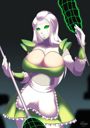 breasts cleavage femsub haryudanto large_breasts long_hair maid robotization sam symbol_in_eyes totally_spies white_hair rating:Questionable score:28 user:TheGoodShank
