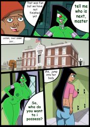 black_hair breasts comic danny_phantom_(series) desiree genie ghost large_breasts migirider nickelodeon possession red_eyes text tucker_foley rating:explicit score: user:desmadrex