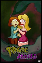 absurdres blonde_hair cleavage female_only francine_smith lois_griffin long_hair multiple_girls red_hair slime text xblurp rating:Explicit score:6 user:ccbb