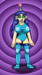 antenna breasts female_only fembot femsub happy_trance headphones hypnotic_accessory large_breasts latex leotard long_hair original robotization smile solo spiral_eyes supertechno324 symbol_in_eyes tech_control thighhighs western rating:Questionable score:13 user:SuperTechno324