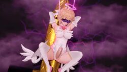 3d animated blonde_hair blush bow_tie brain_injection breasts cleavage corruption cuffs cum dildo electricity erect_nipples erect_nipples_under_clothes futanari futasub gloves halo high_heels huge_cock hypnotic_gas koikatsu! large_breasts leotard magical_girl moawi1 navel open_mouth opera_gloves penis pussy pussy_juice restrained sex_toy shoes short_hair socks sorano_koizuka_(satou_kuuki) spread_legs tears tech_control thighhighs torn_clothes video visor wings rating:Questionable score:24 user:VortexMaster