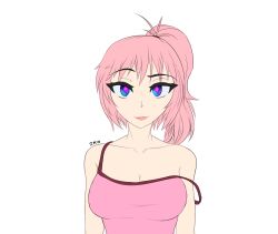 bare_shoulders breasts cleavage clothed collarbone crystal_(zko) female_only femsub glowing glowing_eyes large_breasts long_hair original pink_hair ponytail solo zko rating:Safe score:41 user:Jabberwocky