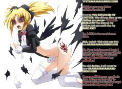 blonde_hair blush bottomless breasts caption clam_curry corruption female_only femsub high_school_dxd jb007_(manipper) maledom manip mittelt tattoo text torn_clothes rating:questionable score: user:jb007