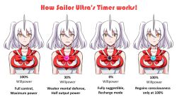  before_and_after electrickronos empty_eyes english_text expressionless femsub hiroko_kuuga_(electrickronos) original text white_hair  rating:safe score: user:l12@