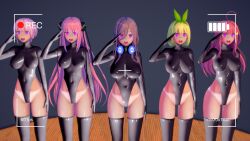 3d ahoge blonde_hair blue_eyes brown_hair camera crotch_tattoo erect_nipples erect_nipples_under_clothes female_only femsub glowing_eyes grey_background hair_ornament happy_trance headdress headphones heart_eyes high_heels ichika_nakano itsuki_nakano koikatsu! large_breasts latex leotard long_hair miku_nakano moppukyunu multiple_girls multiple_subs nino_nakano open_mouth pink_eyes pink_hair pussy_juice red_hair rubber short_hair simple_background sisters standing symbol_in_eyes tan_lines tan_skin tattoo tears the_quintessential_quintuplets thigh_boots thighhighs tight_clothing yotsuba_nakano rating:Questionable score:7 user:VortexMaster