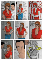 amanda_(wendall) cleavage comic femsub glasses humiliation jeans midriff original resisting text urination wendall rating:Questionable score:12 user:Wendall