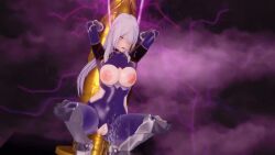 3d ak-15_(girls_frontline) animated arigeta arms_above_head blush bodysuit boots bottomless brain_drain breasts breasts_outside clothed_exposure corruption cosplay crotch_cutout dildo electricity eye_roll female_only femsub girls_frontline heavy_eyelids high_heels hypnotic_gas koikatsu! open_mouth pussy resisting restrained rubber sex_toy solo squatting squirting taimanin_(series) topless torn_clothes very_long_hair video white_hair rating:Explicit score:15 user:VortexMaster