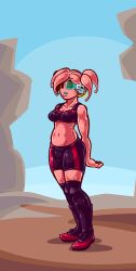 breasts dragon_ball dragon_ball_xenoverse medrifogmatio original pandora_(secretname) pink_skin standing standing_at_attention tech_control rating:explicit score: user:seaithdaizon