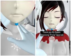 3d absurdres collar comic female_only femsub graybot multiple_girls ruby_rose rwby tagme tech_control tepmarmy text rating:Questionable score:9 user:BlueMonday1984